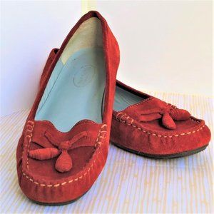 Talbots Suede Flats Tasseled  SZ 7.5  NWOT